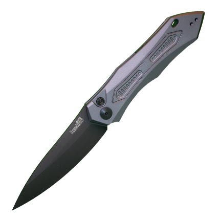 Kershaw Launch 6 Black 3.75" Drop Point Plain Gray