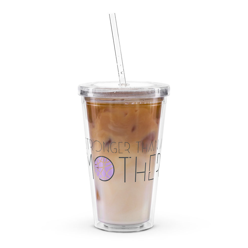Thumbnail: Stronger Than a Mother Clear plastic tumbler