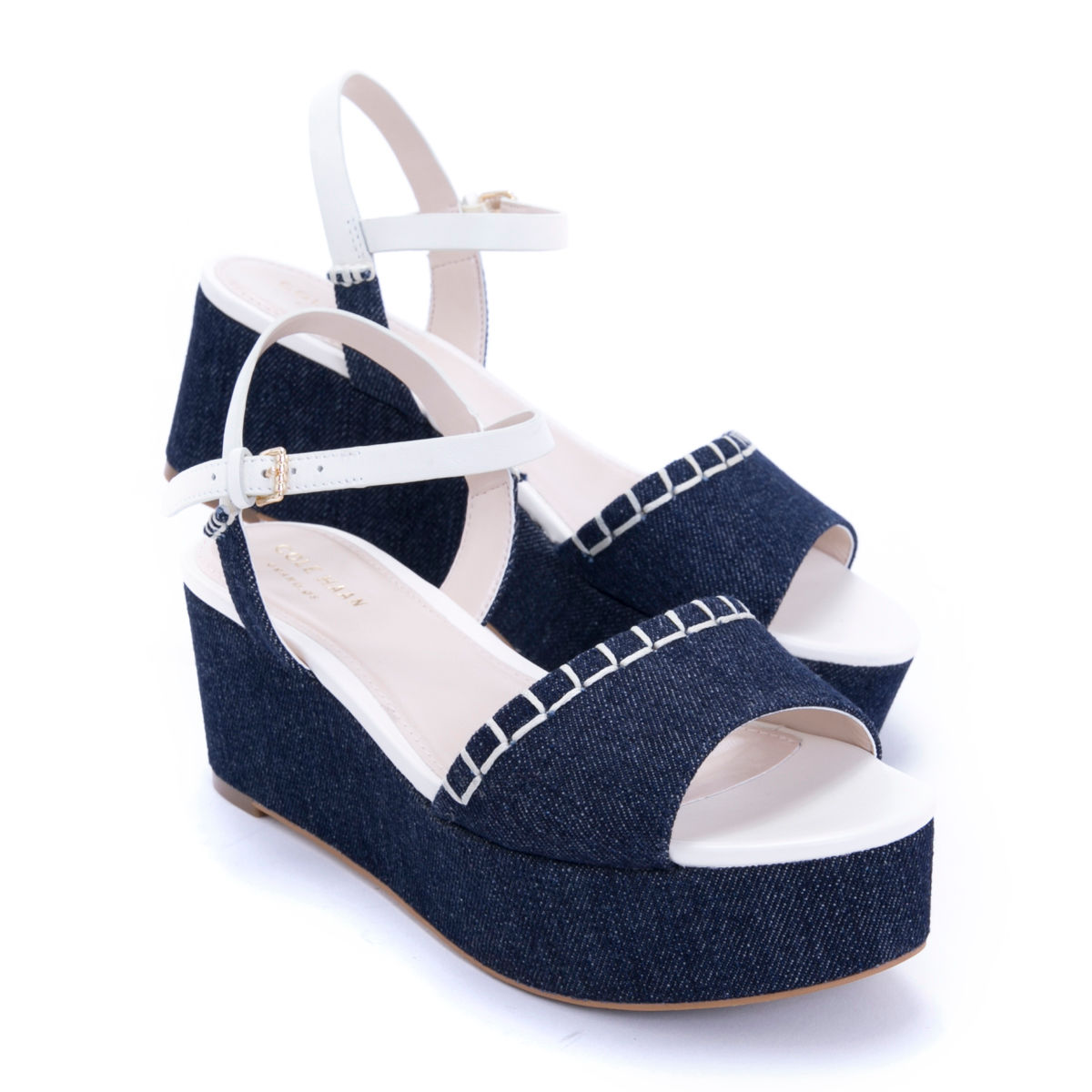 コールハーン サンダル 厚底 アンクルストラップ デニム STEFFI COLE HAAN