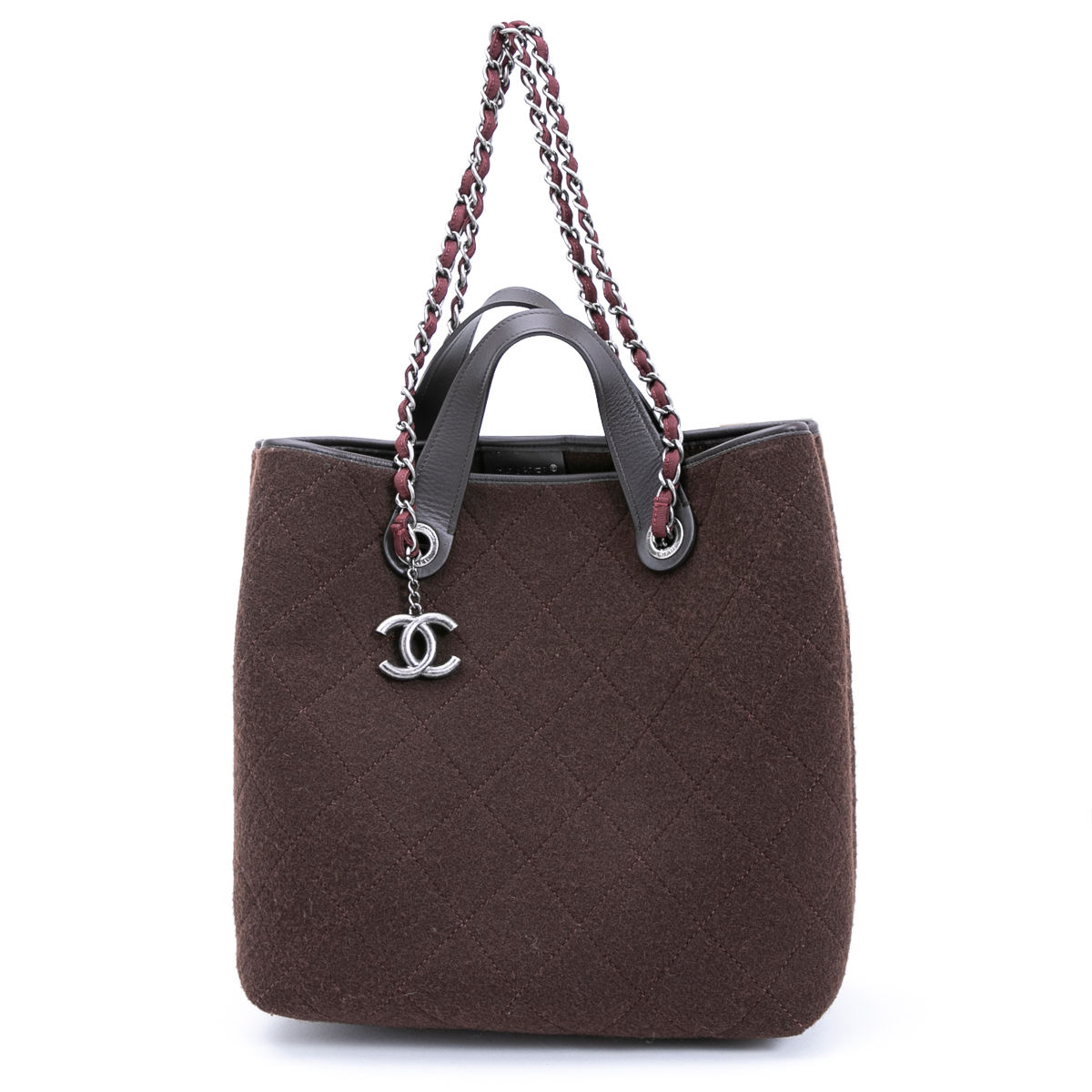 シャネル インザミックス トートバッグ ショルダーバッグ ブラウン ビンテージシルバー金具 CHANEL