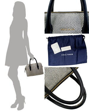 サムネイル： 【値下げしました】コールハーン バッグ ミニサッチェル 2WAY ショルダー ミニボストン リザード調 COLE HAAN