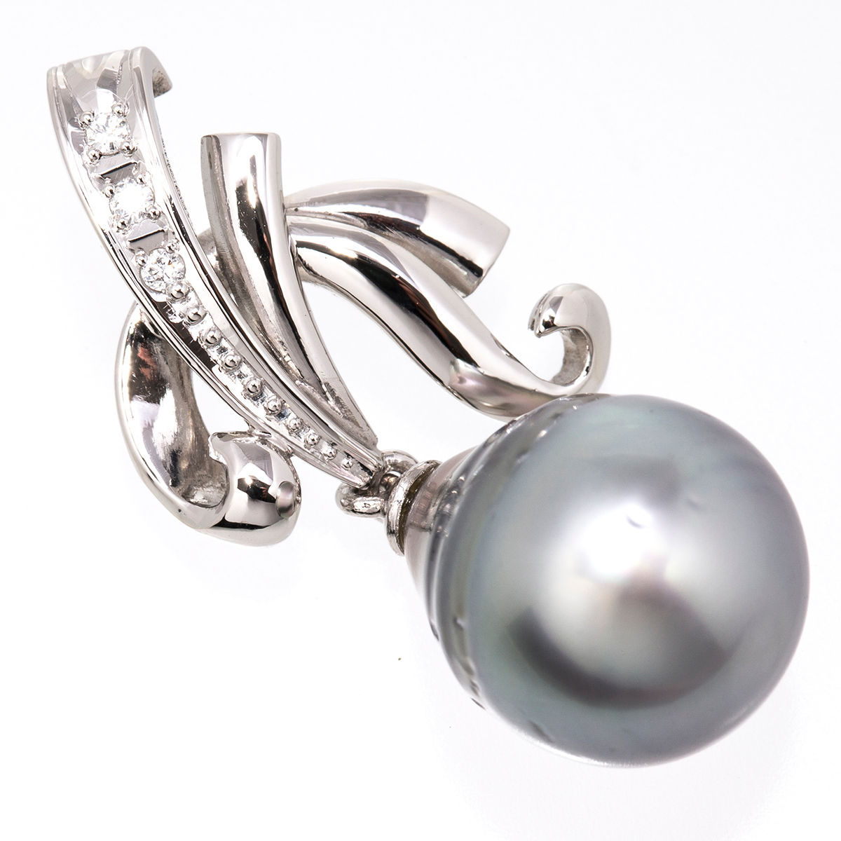 パール ペンダントトップ Pt900 ブラックパール アンティーク 1960年代以前