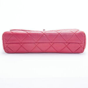 サムネイル： 【値下げしました】シャネル デカマトラッセ Wチェーン ラムスキン ショルダーバッグ コーラルレッド CHANEL