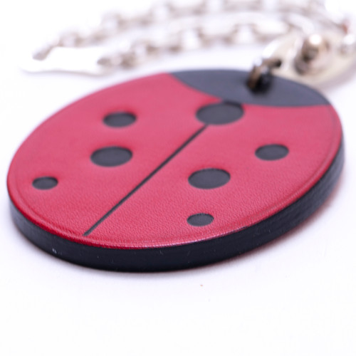 エルメス バッグチャーム アニマル シルバーチェーン レザー てんとう