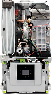 Inside view of boiler during repair or service