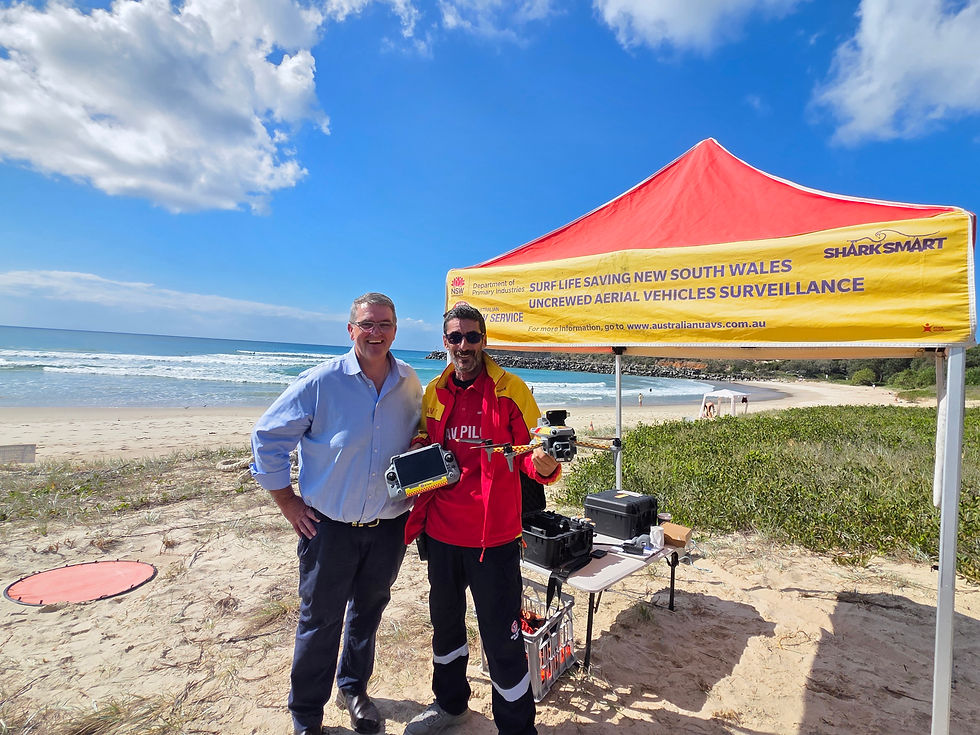 EYES IN THE SKY BOOST SHARK SAFETY AT EVANS HEAD AND YAMBA