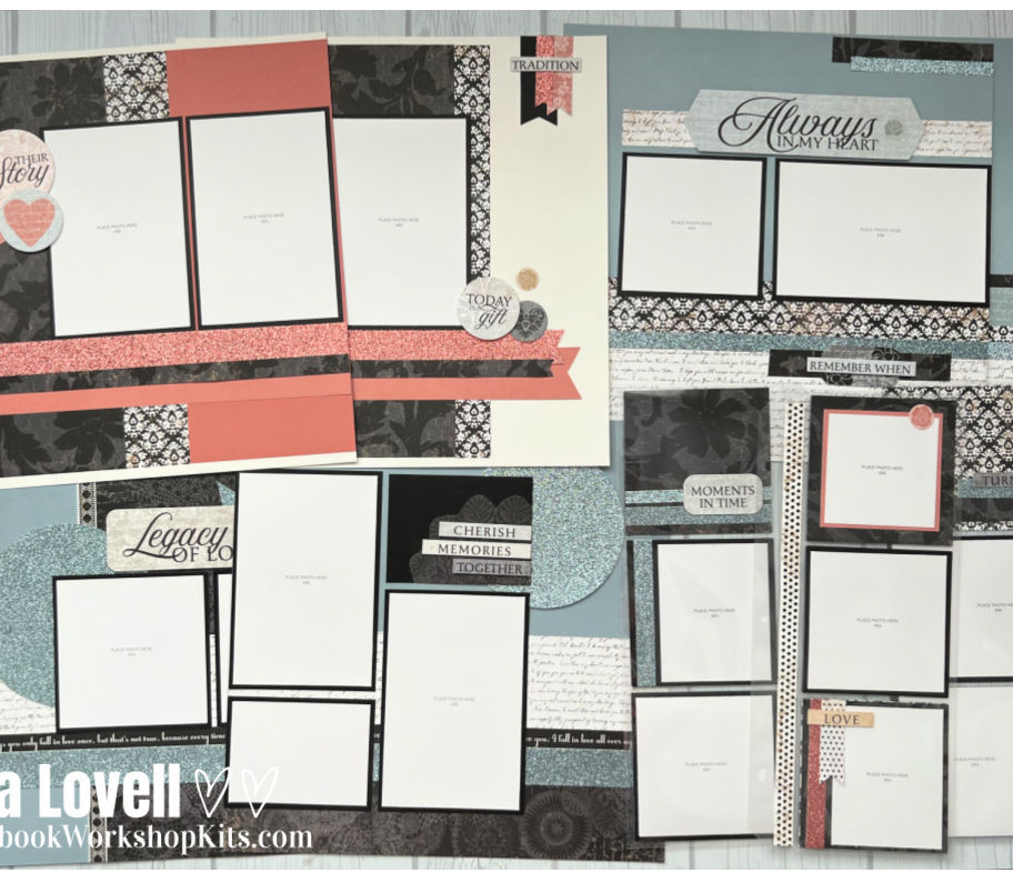 Close To My Heart For Always Scrapbook Kit collage with romantic wedding scrapbook pages and pre-cut designs