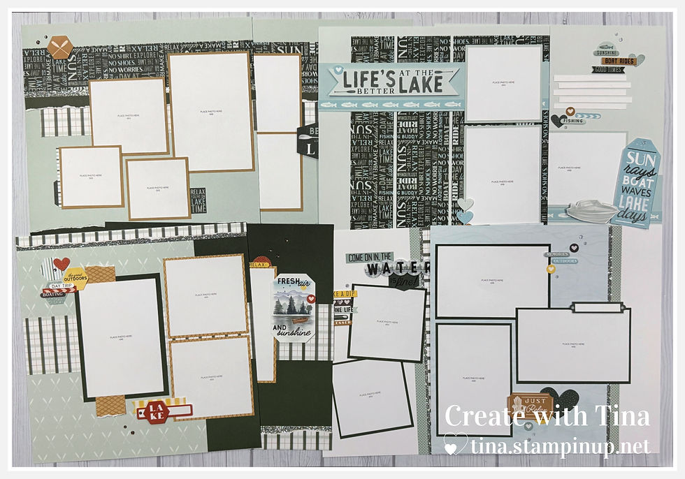 An outdoors themed, 8 page scrapbook kit for summer water fun including boatiner, kayaking, canoeing and swimming.