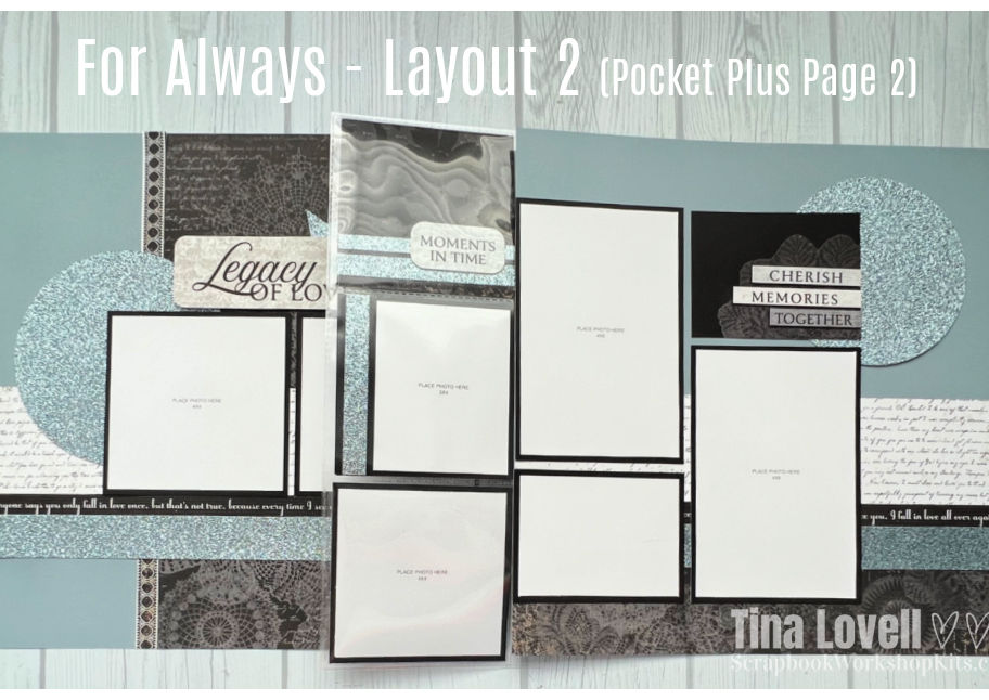 Handmade pre-cut wedding scrapbook page from CTMH For Always memory keeping kit