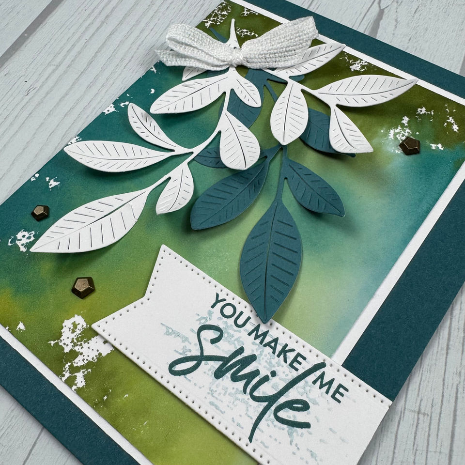 Ink Smooshed background on handmade masculine card