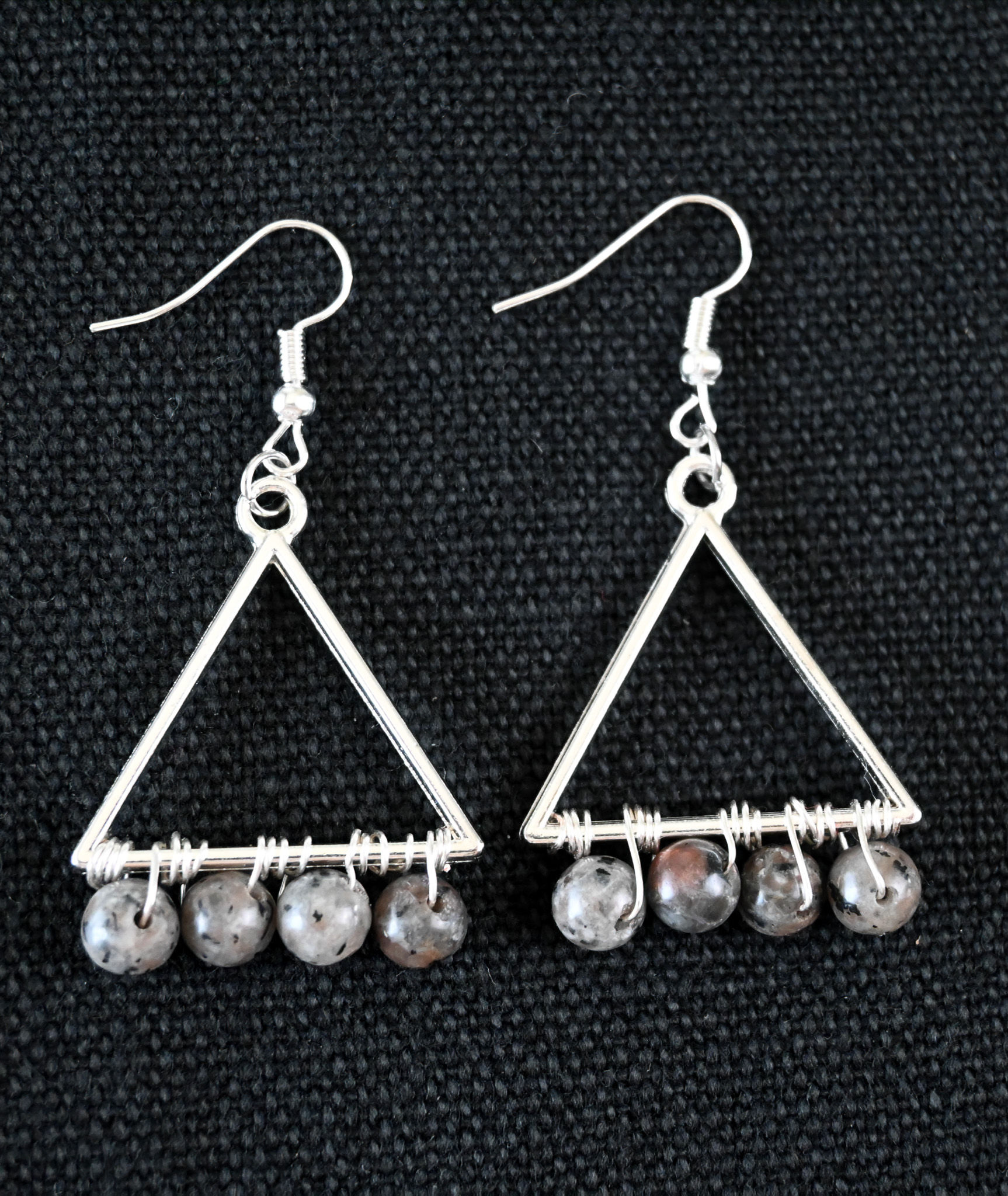 Yooperlite (Flourescent) Beads Delta Earrings