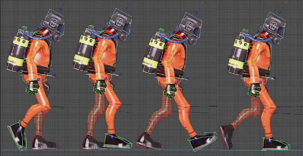 walk key poses lower body