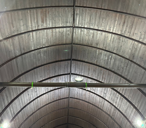 St Andrews Art Centre ceiling represents the hull of a ship.