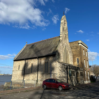 First view of St Andrews Art Centre approaching from Gravesend town centre.