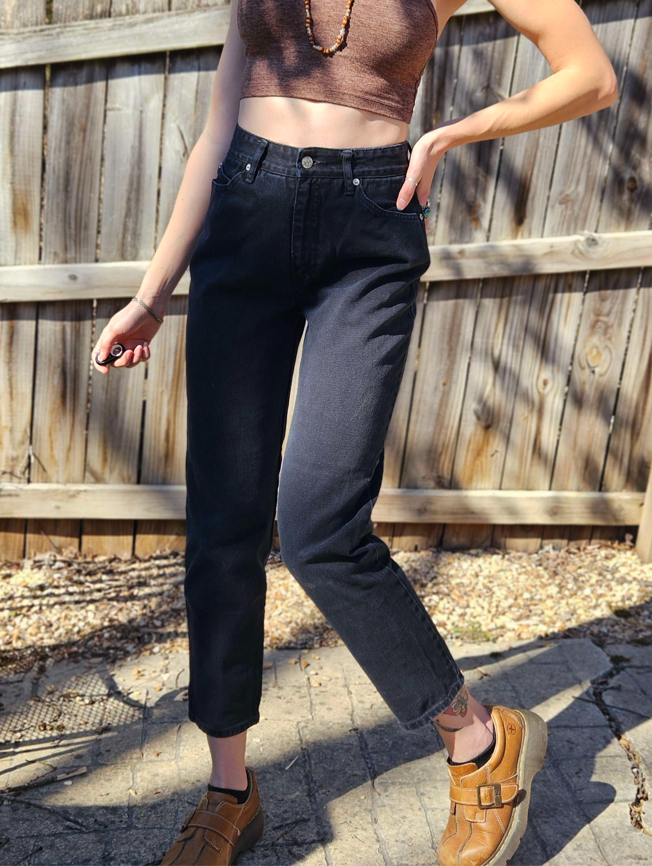 1990's Black Eunina Jeans - 24"/25"