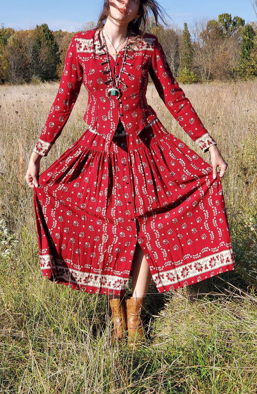 Thumbnail: Vintage Western Prairie Dress Set