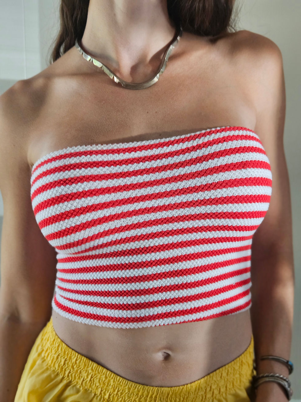 Thumbnail: Vintage Red Striped Tube Top