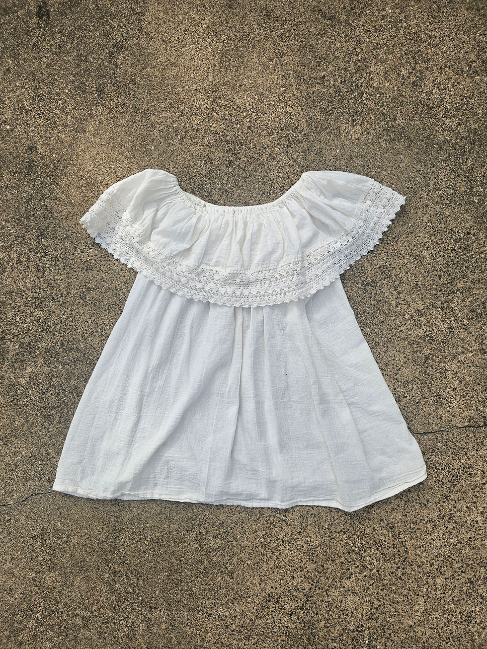 Thumbnail: Vintage Cream Handmade Mexican Blouse