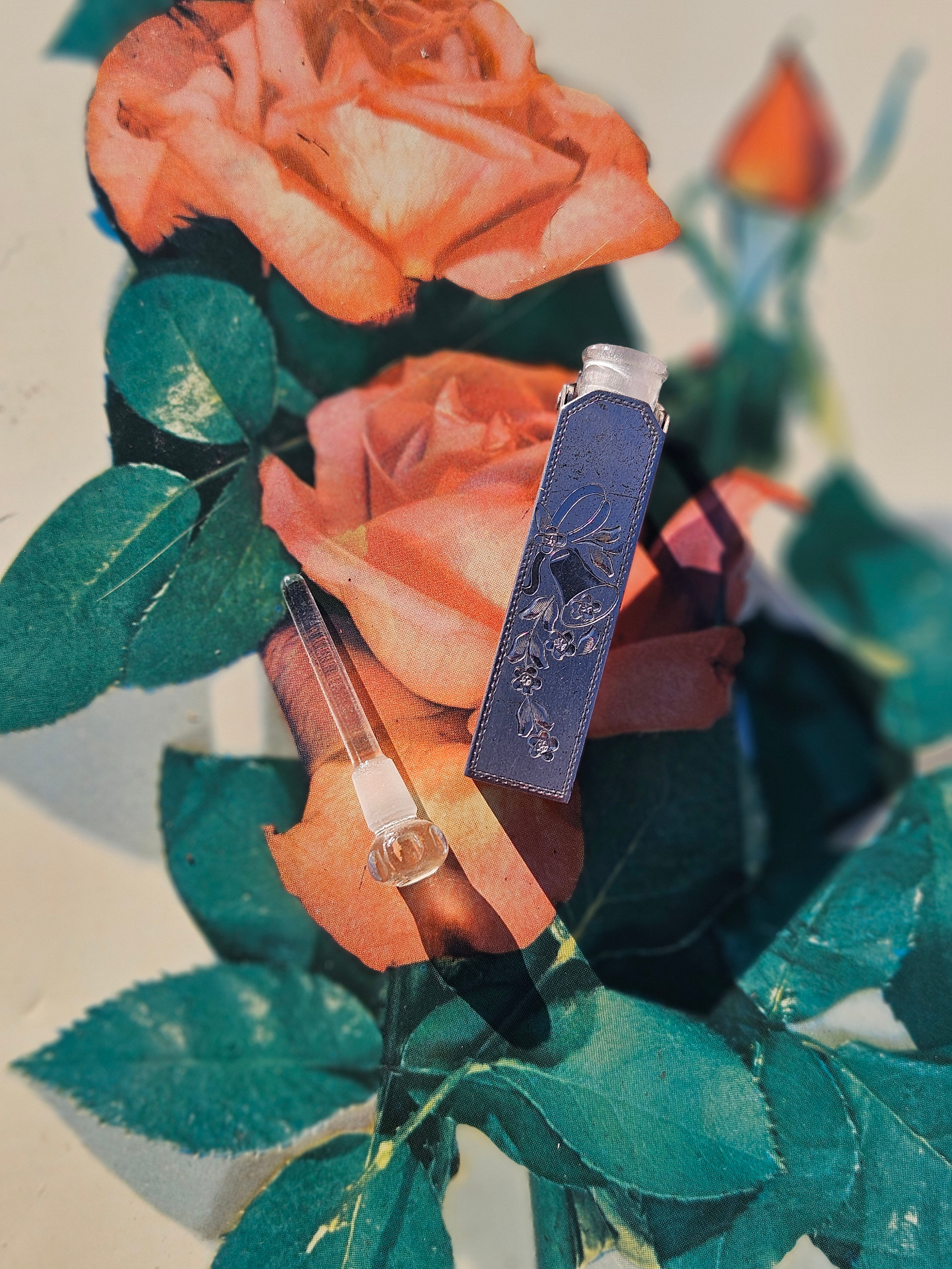 Vintage Wells Engraved Sterling Perfume Bottle Holder