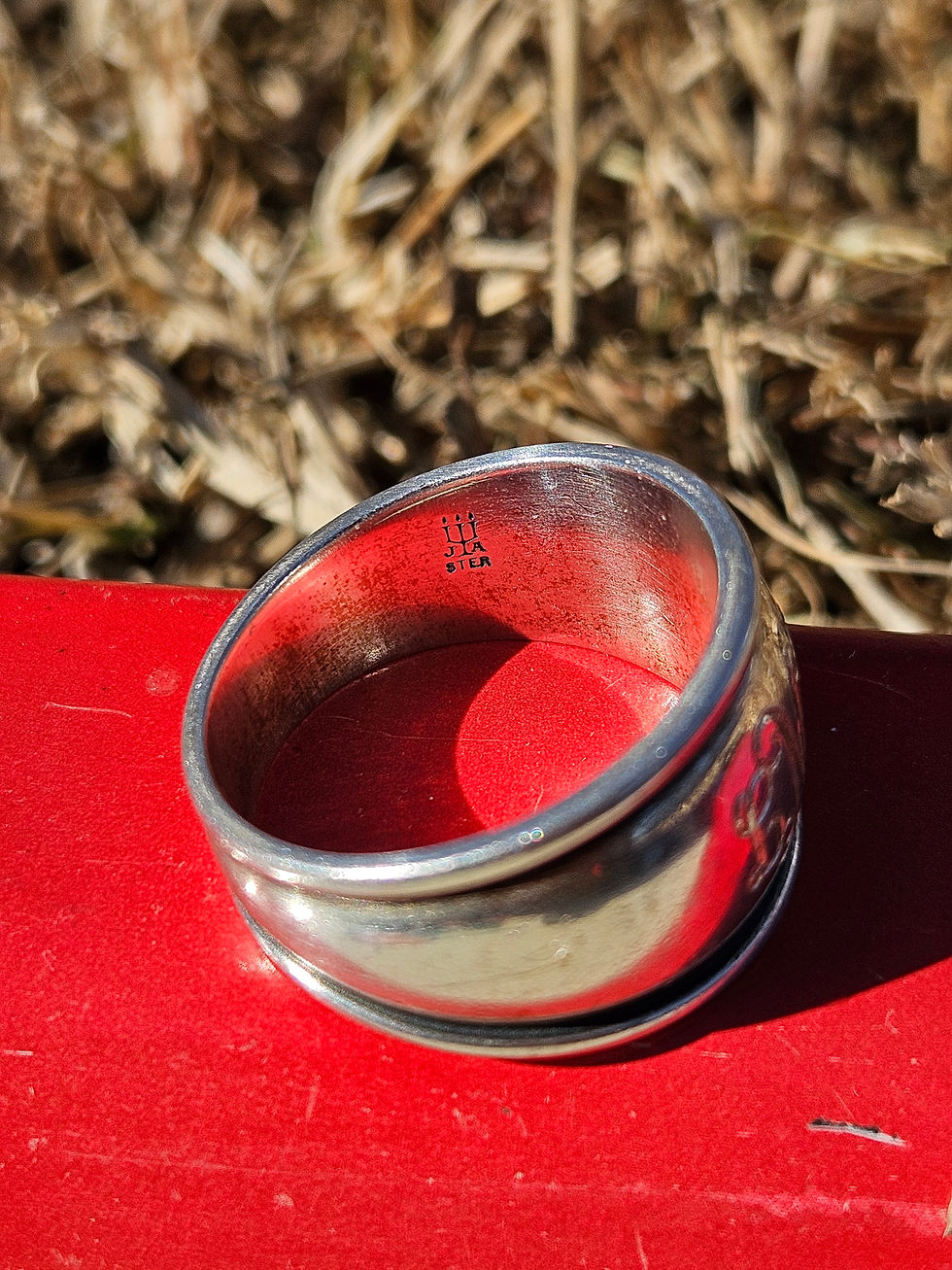 Thumbnail: Vintage Retired James Avery "L.L.M." Monogram Ring - 8