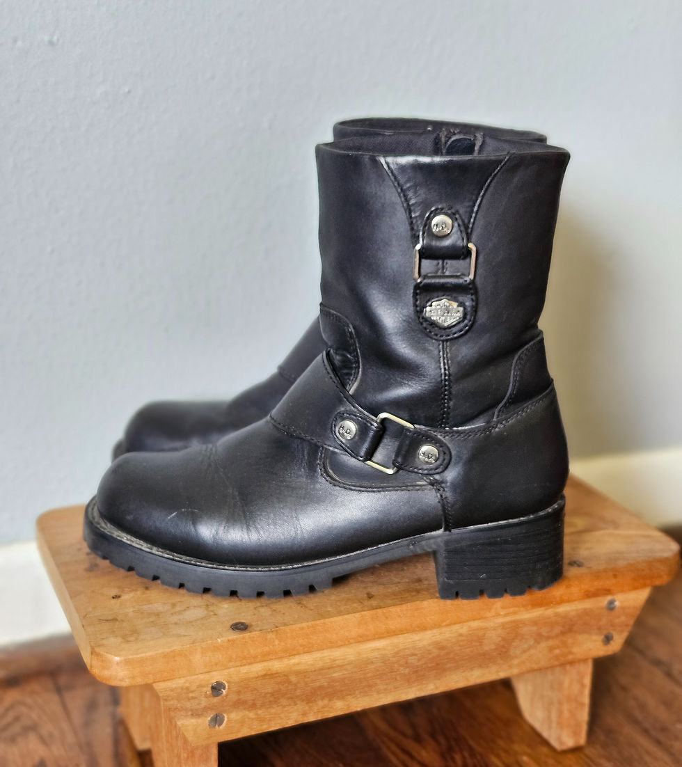 Harley-Davidson Alivia Black Leather Motorcycle Boots - 9.5