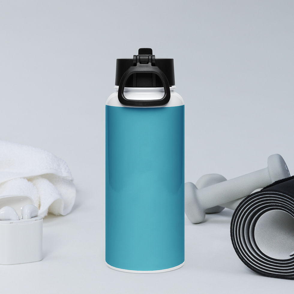 Miniaturbild: Edelstahl Trinkflasche mit Strohhalm