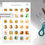 Miniaturbild: A4-Stickerbogen bunt mit 30 Tier-Illustrationen, daneben Schere und Lineal auf Schreibtisch