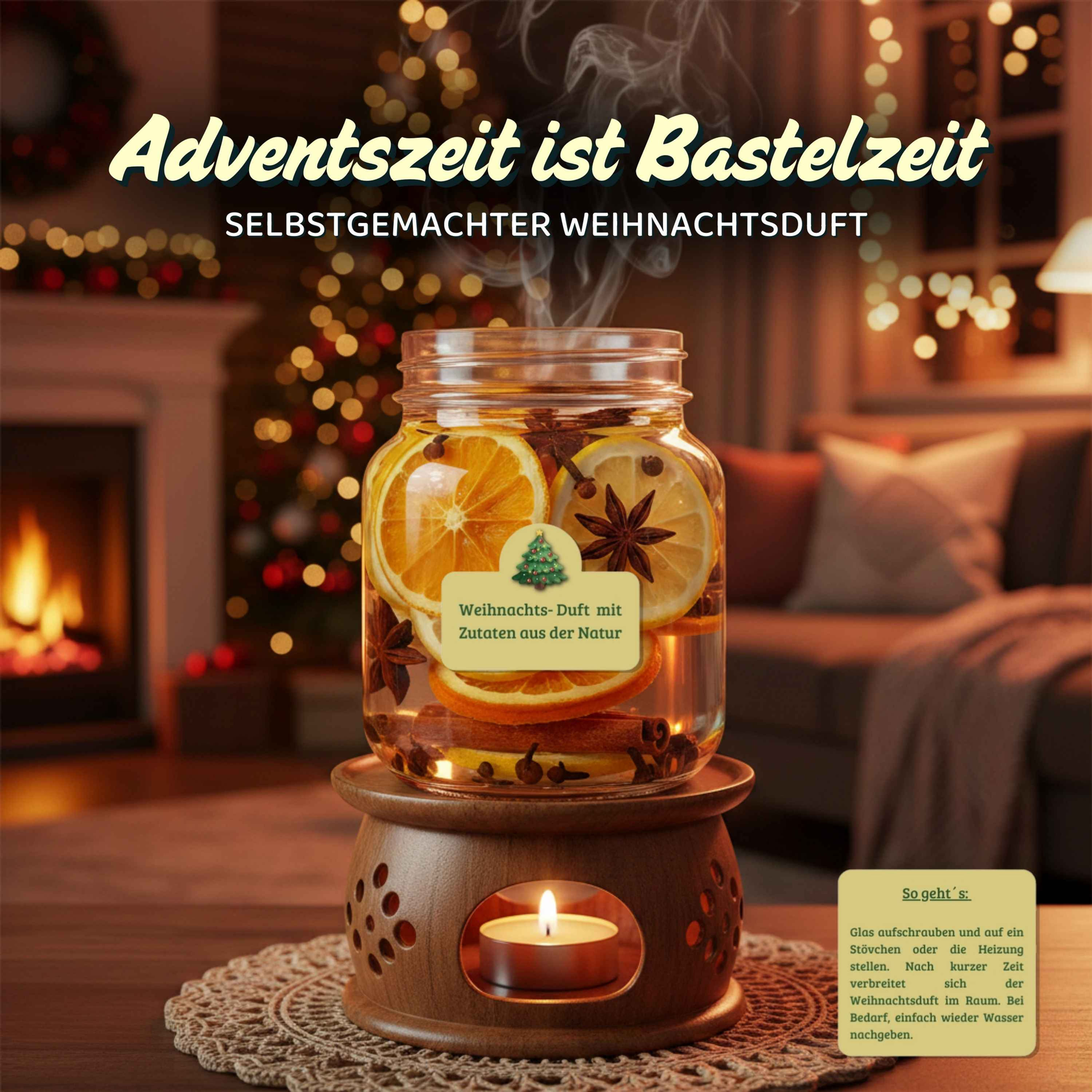 Weihnachtsduft selber machen | Bastelanleitung & Etiketten zum Download | rainbo