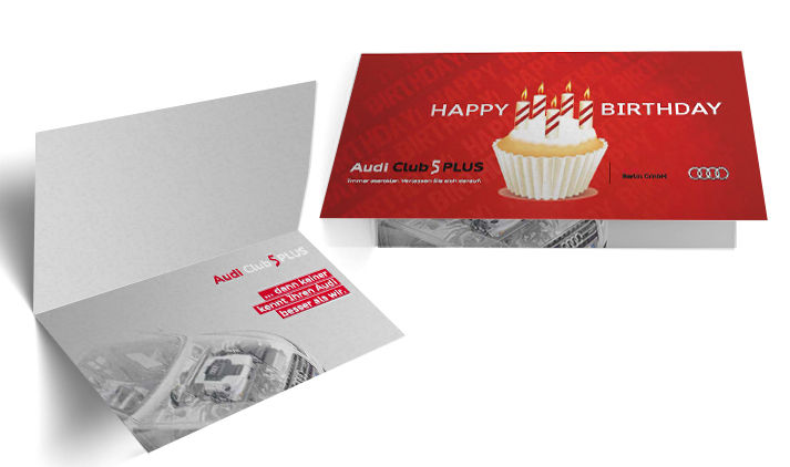 glückwunschkarte zum 5. Geburtstag im Audi CI