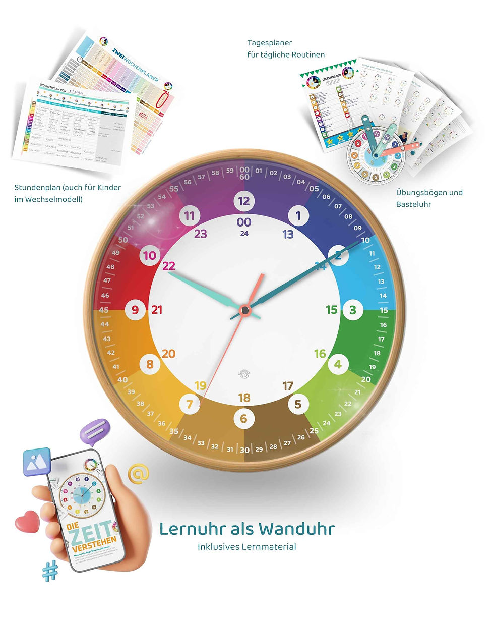 Miniaturbild: Regenbogenuhr von rainbowatch© – die Lernuhr, die Zeit sichtbar macht