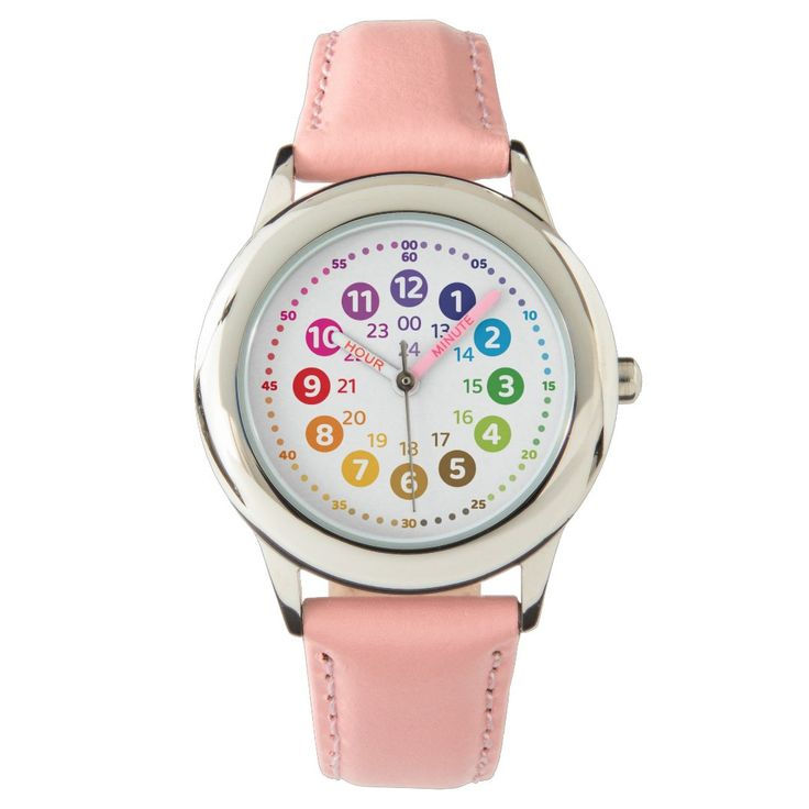 Miniaturbild: Lernarmbanduhr Leder – 24 h Kinder-Lernuhr | rainbowatch©