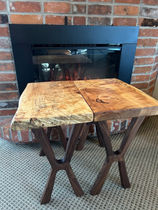 Custom Live Edge Spalted Maple Side Tables