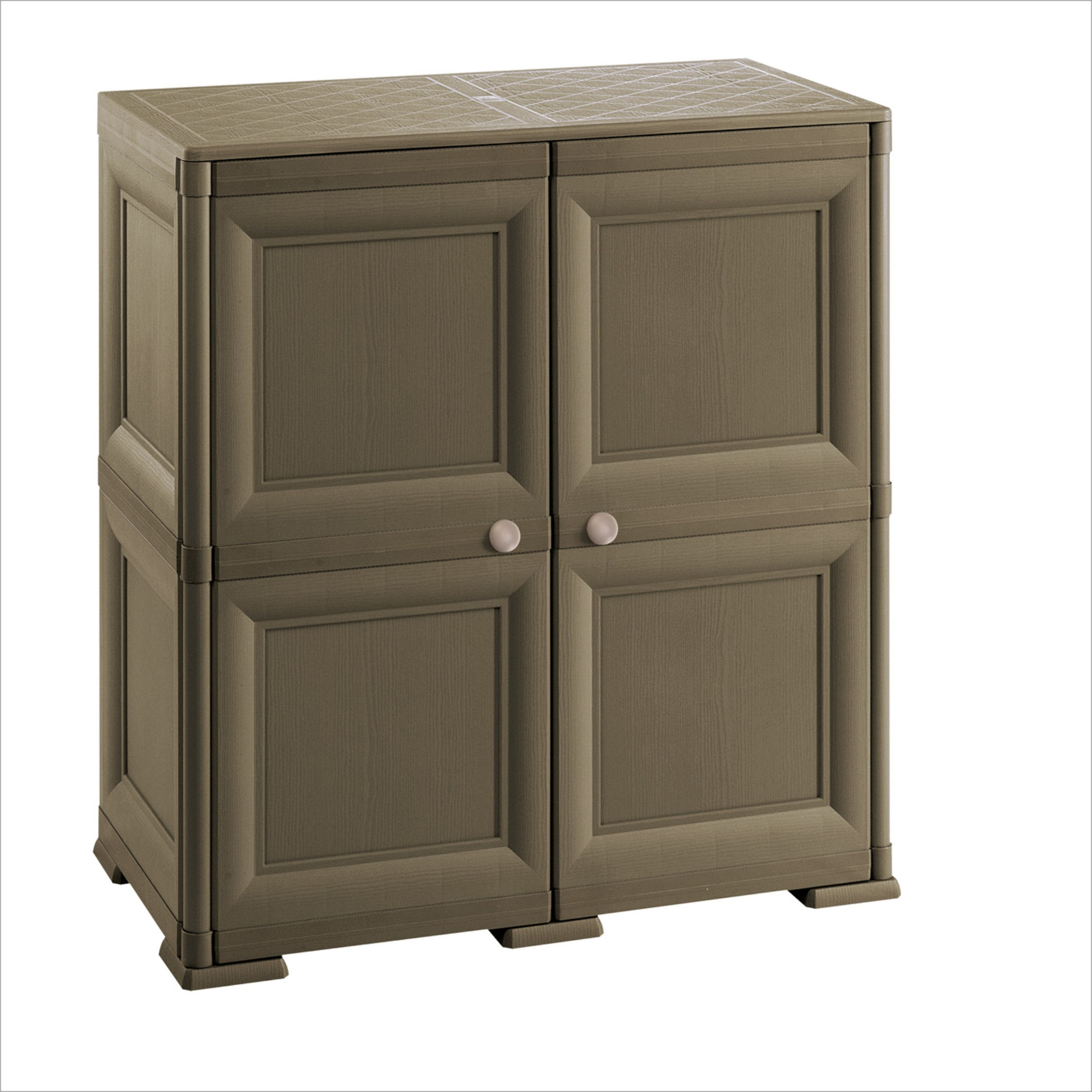 Tontarelli 2 Shelves Storage Cabinet, Dark Brown, Made in Italy