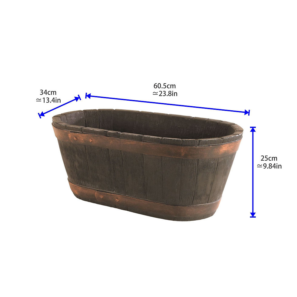 Thumbnail: Strata Sankey, Made in UK, Weatherproof Resin Decorative Planter, Oakwood Barrel