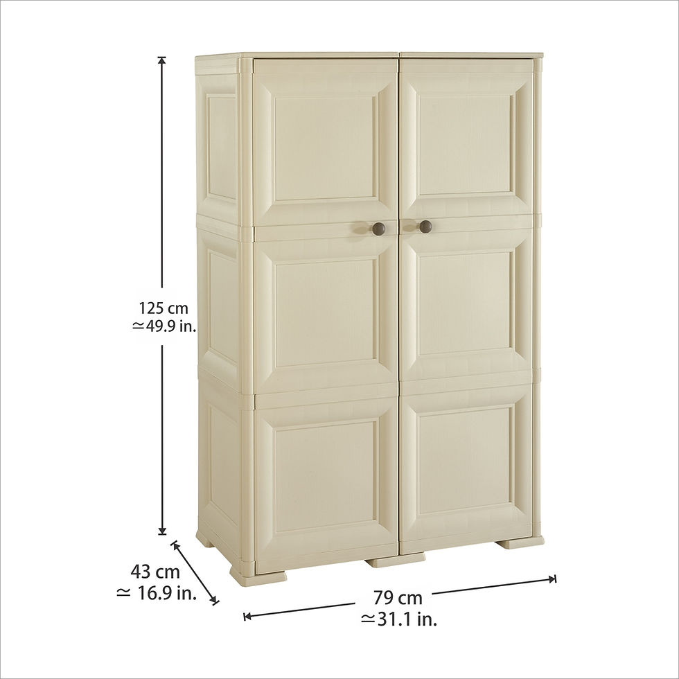 Thumbnail: Tontarelli Shoe Cabinet, Cream, Made in Italy, for Outdoor, Home & Office