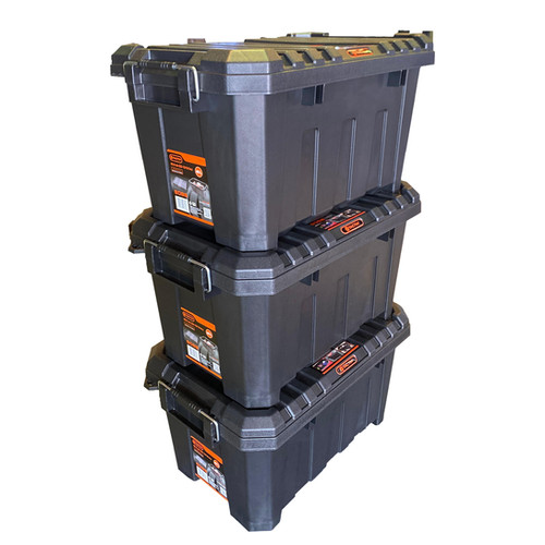 Tactix 45 L Heavy Duty Storage Box, 3 PCS Pack with Lid and Handles ...