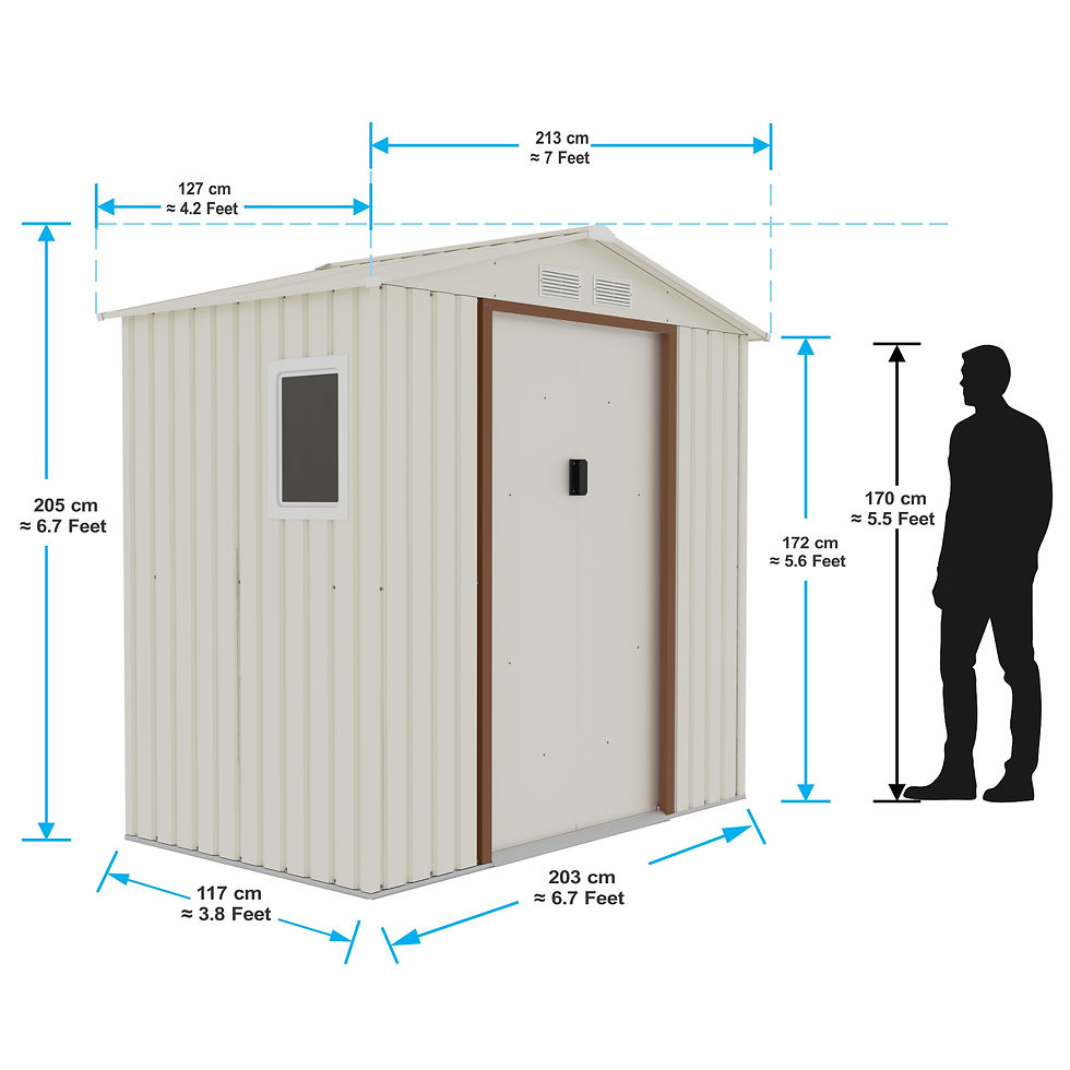 Thumbnail: CamelTough Outdoor Metal Storage Shed, 7X4.2 feet, Garden Metal Shed