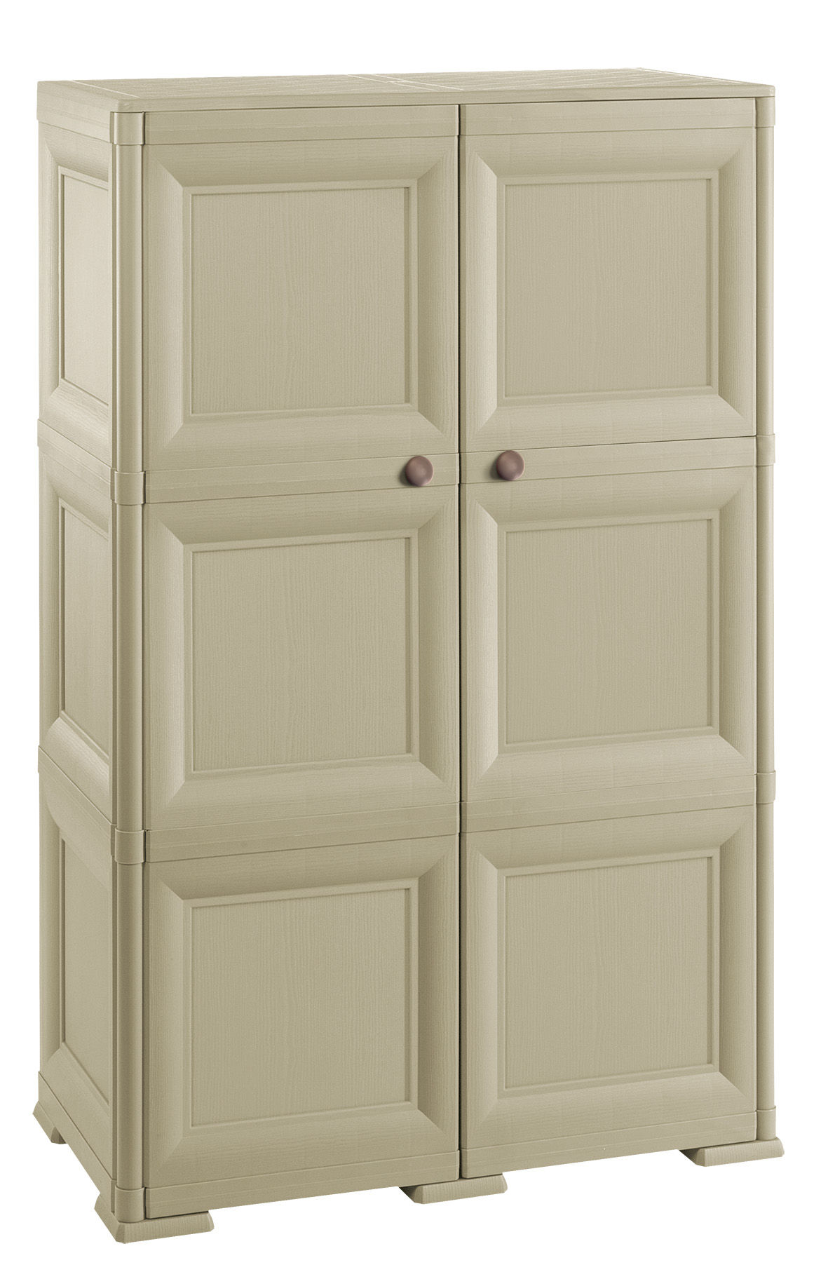 Tontarelli 6 Compartments Storage Cabinet, Greyish Brown, Made in Italy