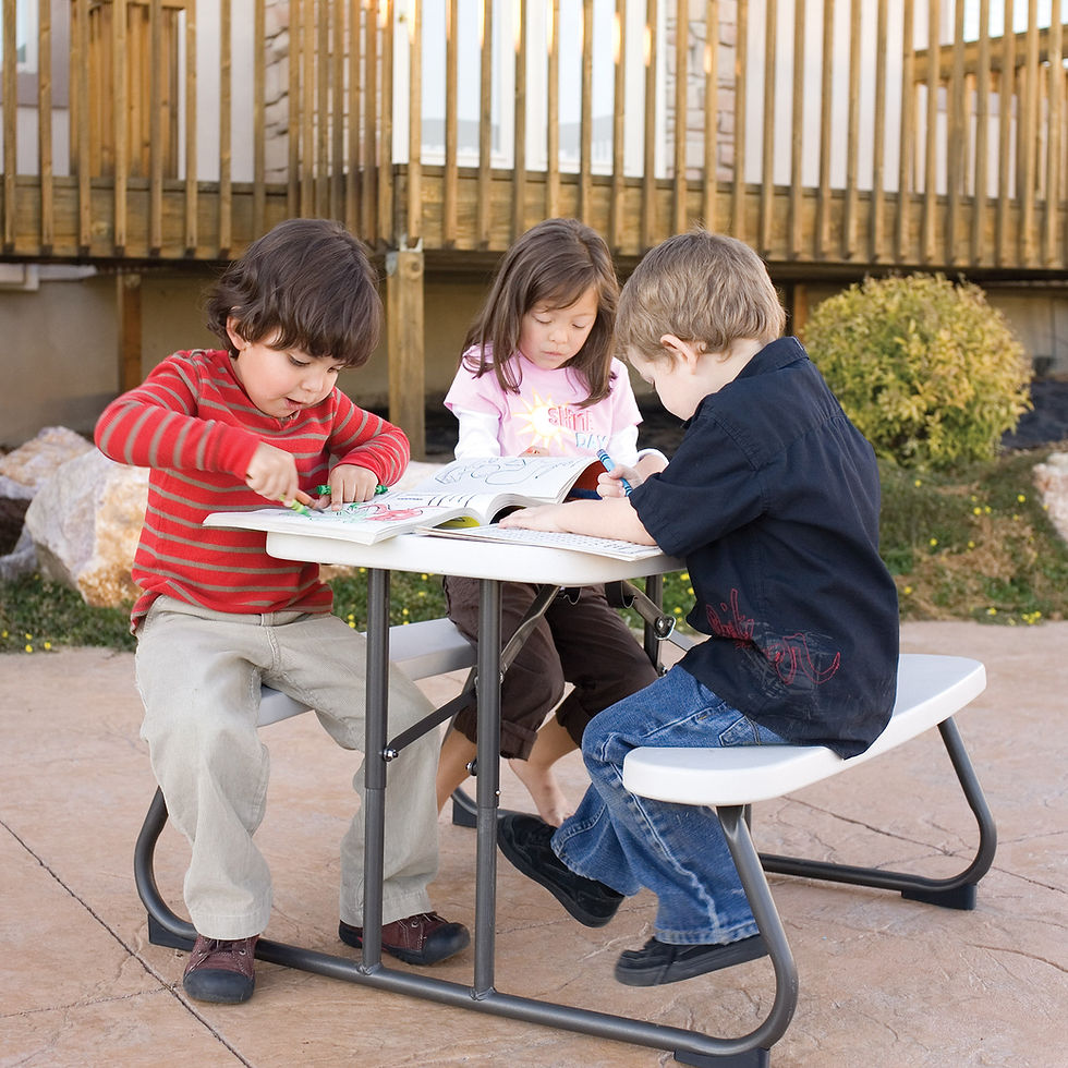 Thumbnail: Lifetime Children's Picnic Table, Almond colour, LFT-280094