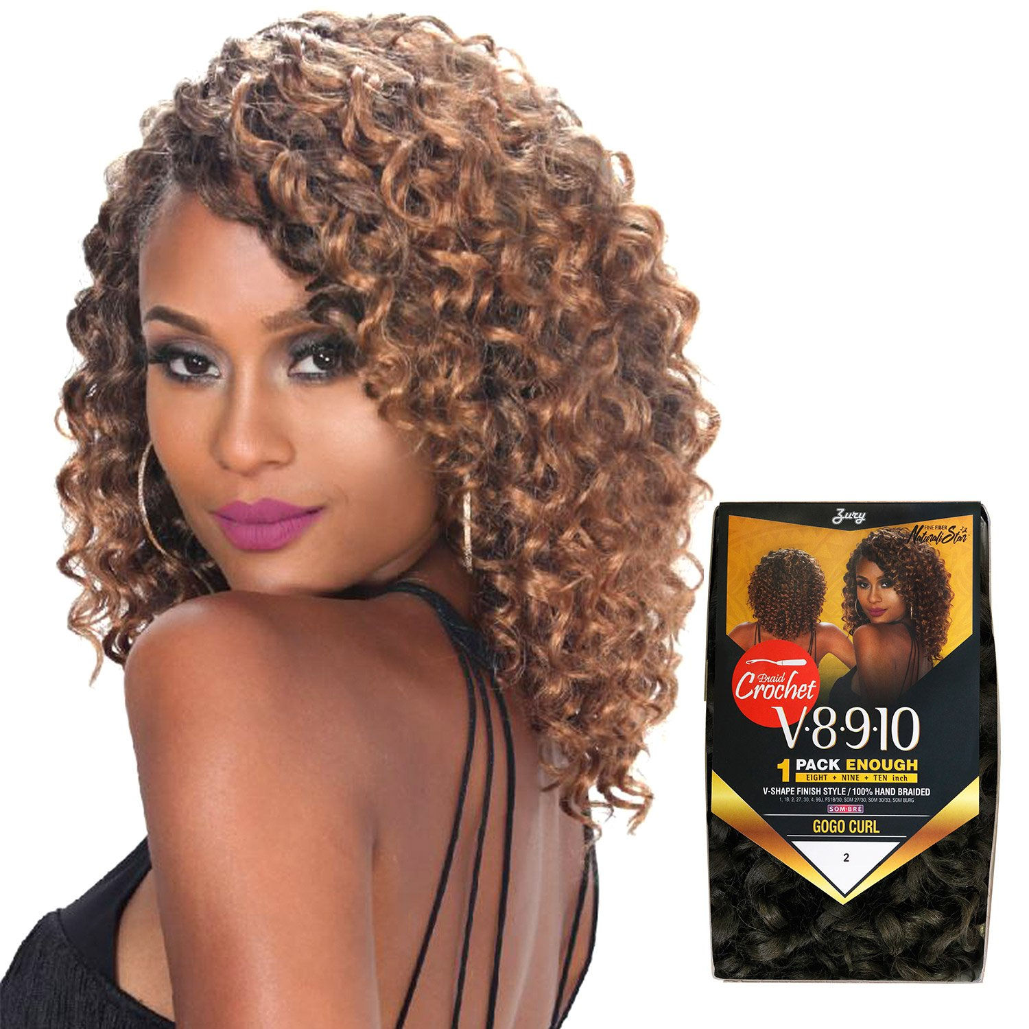 Zury Naturali Star Crochet Braid V8910 GoGo Curl  8",9",10"