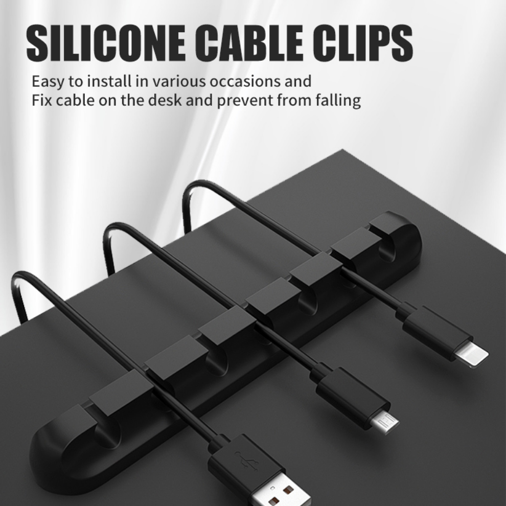 LccKaa Cable Holder Clips Cable Management Cord Organizer Clips Silicone for USB