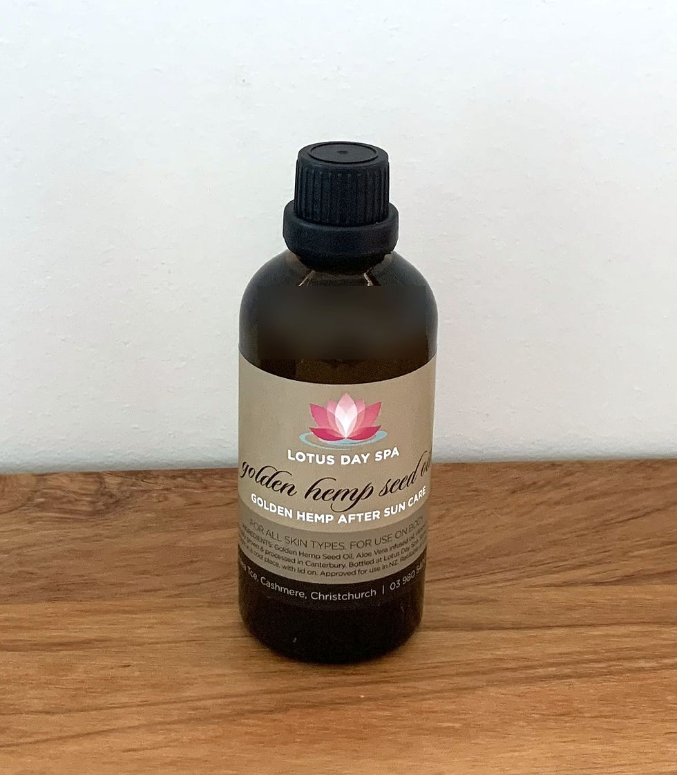 Golden Hemp Seed Oil After Sun Care Lotus Day Spa Christchurch