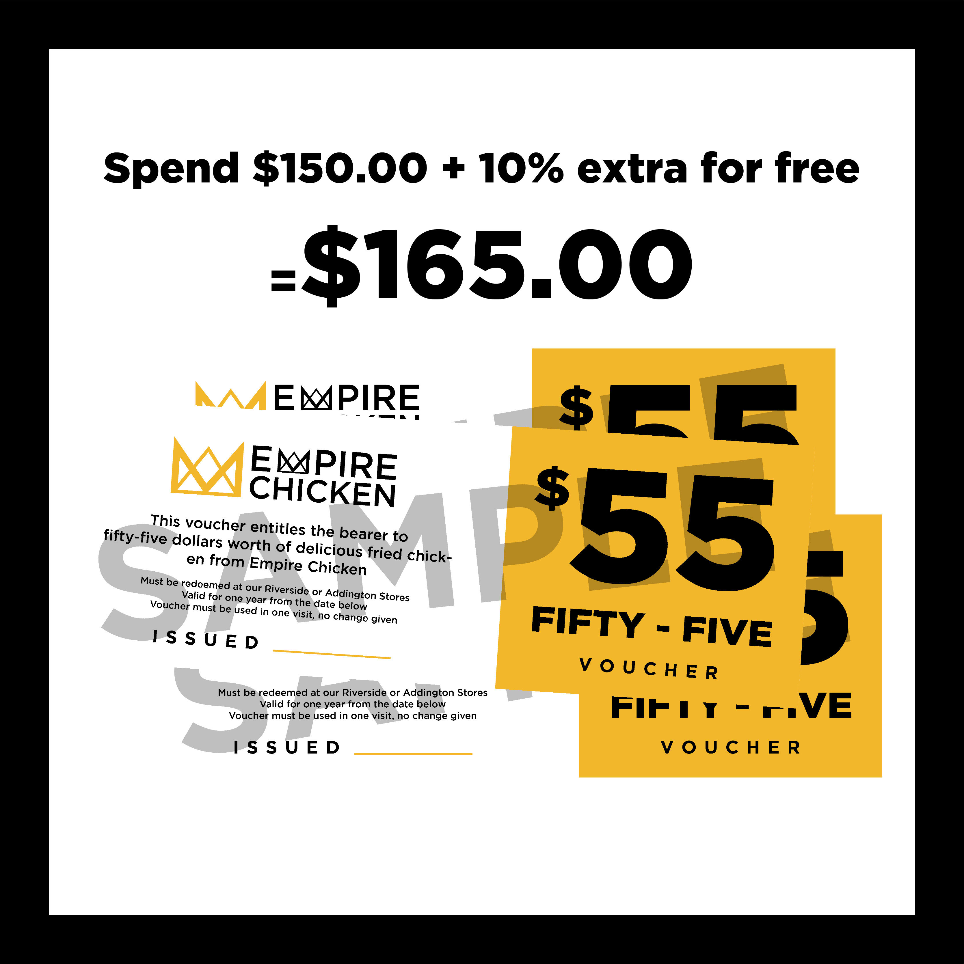 ONE HUNDRED - FIFTY + an extra 10% FREE