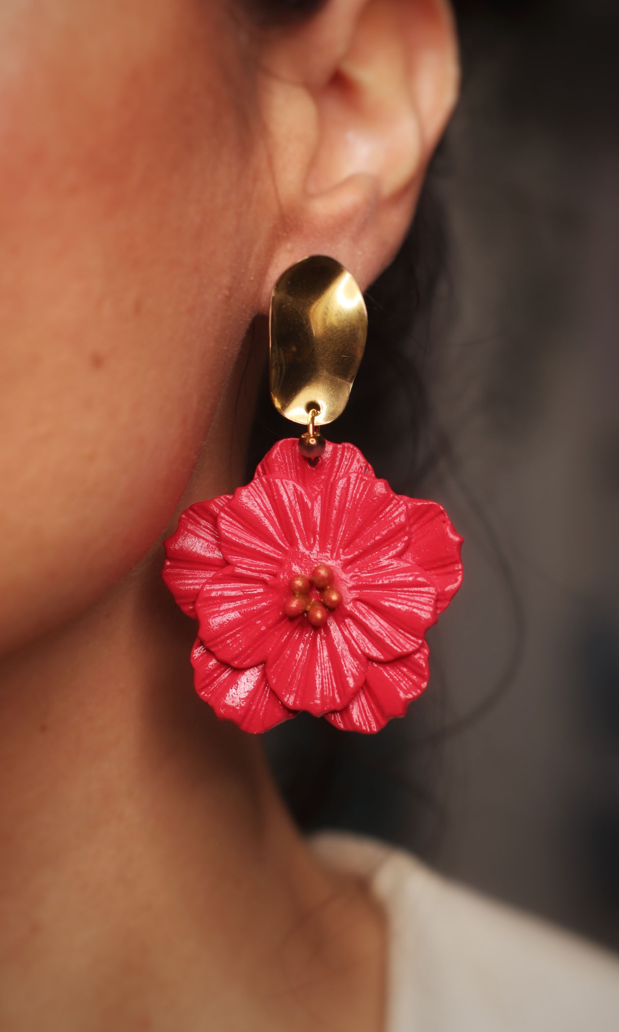 Pendientes Mayo fucsia