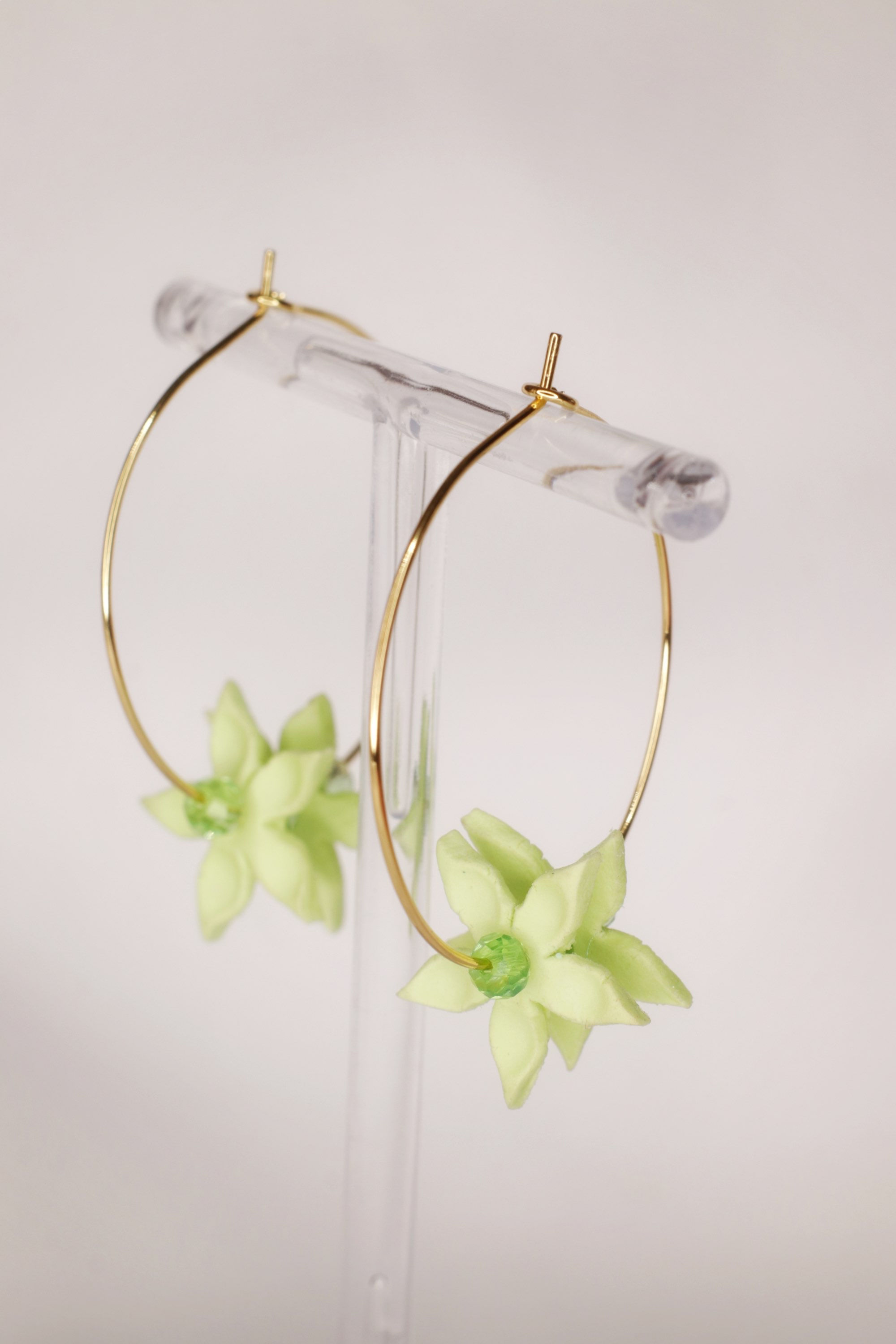 Pendientes Aro Estrellas verde lima