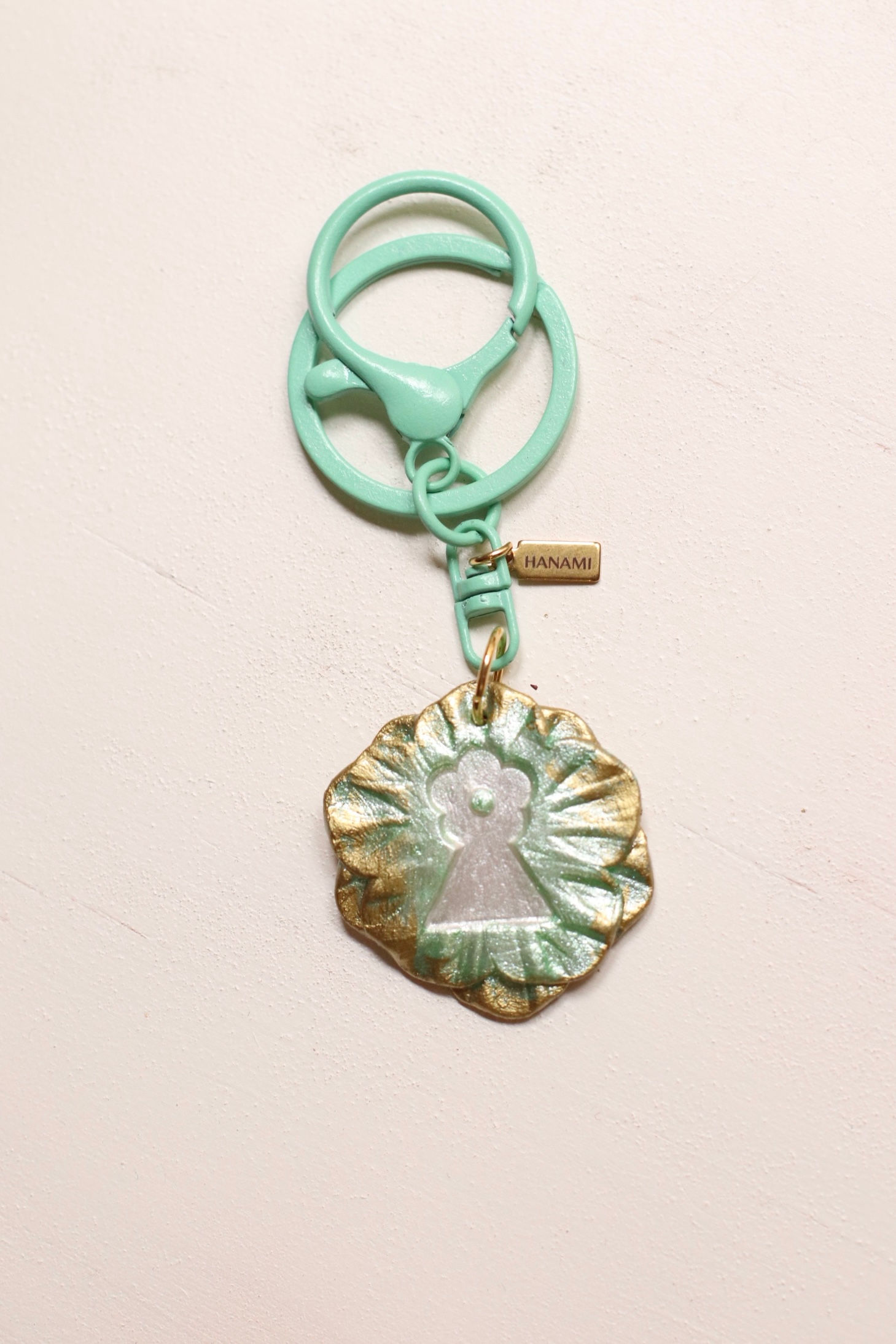 Llavero/charm Virgencica turquesa