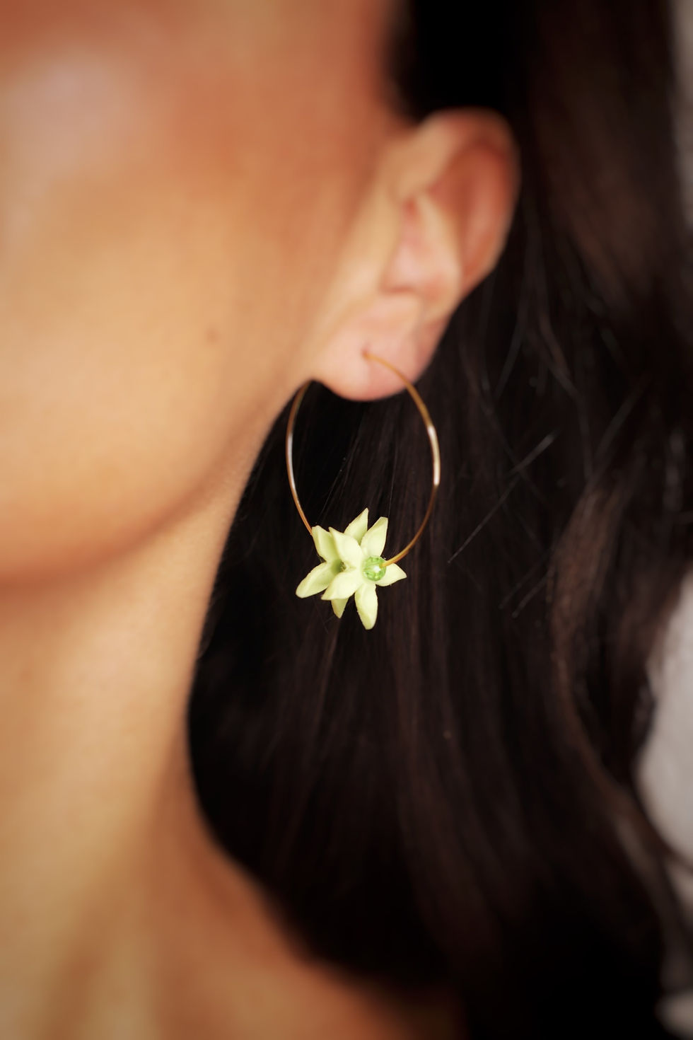 Miniatura: Pendientes Aro Estrellas marrón 