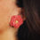 Miniatura: Pendientes Roses coral oscuro