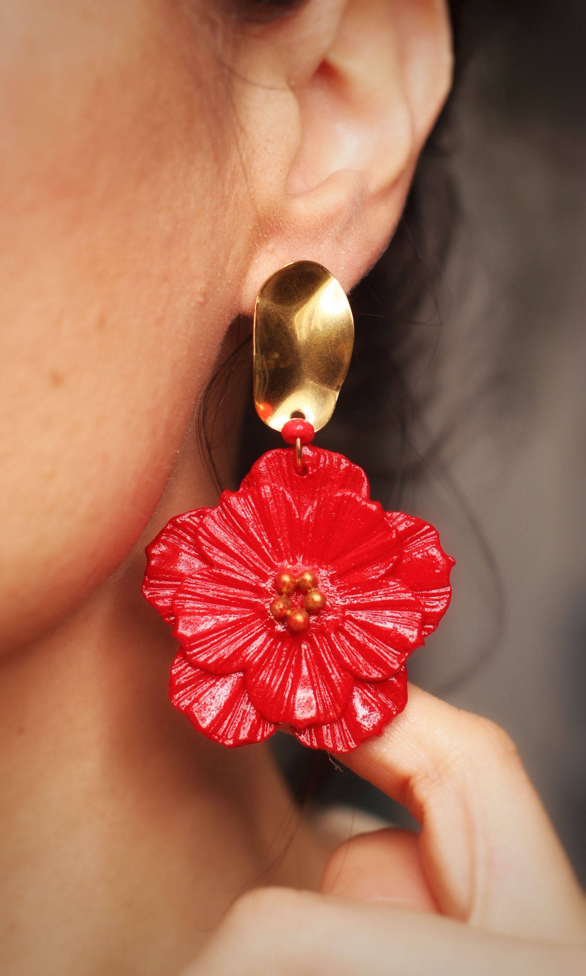Pendientes Mayo rojo