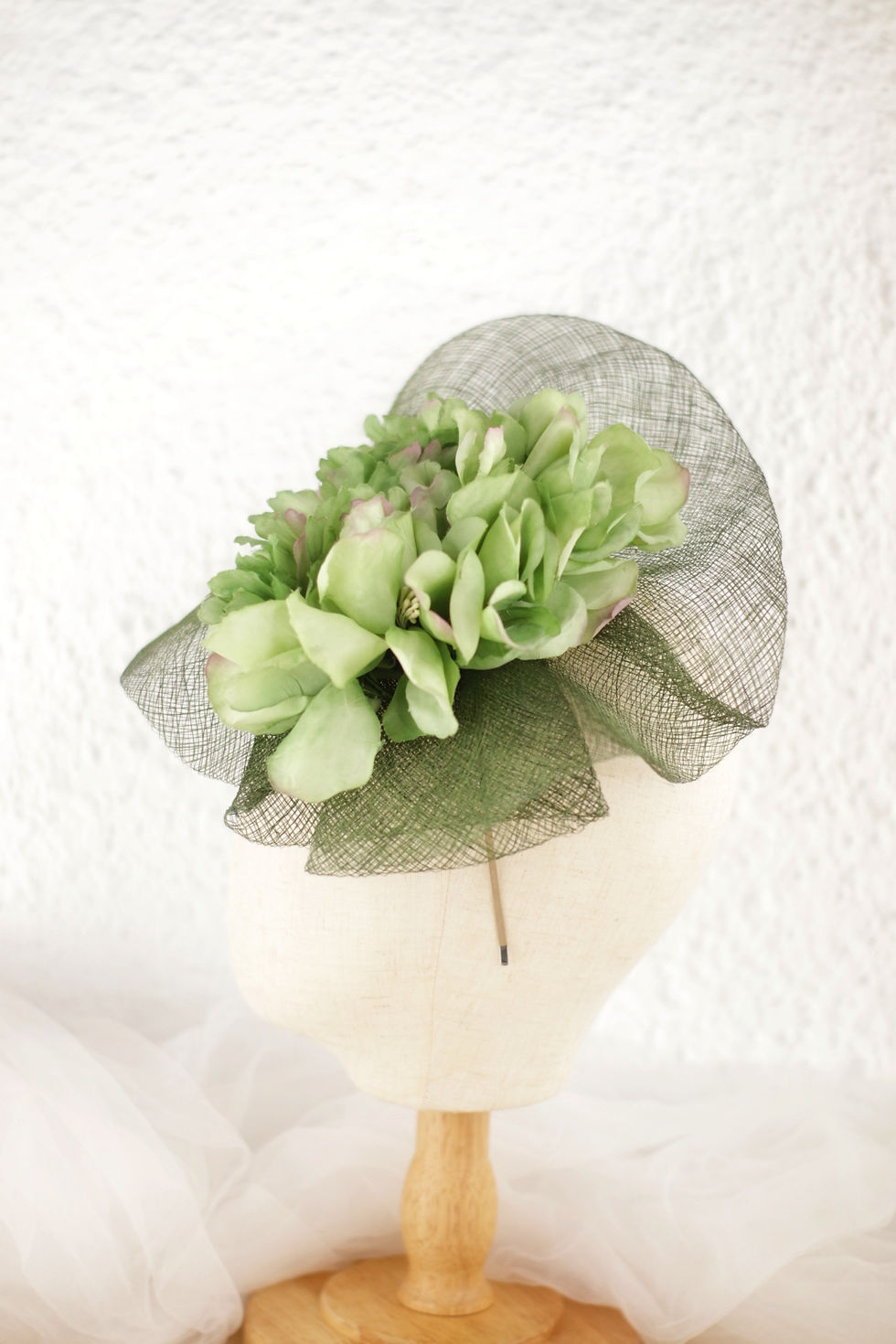 Miniatura: Disco sinamay verde y flores